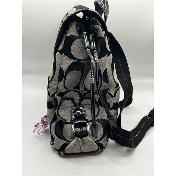 Coach Daisy Poppy Black and Gray Backpack Signature Monogram Read Description - Picture 8 of 13